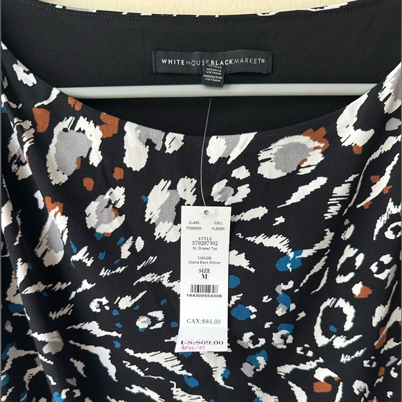 Chic Black and White Patterned Women's Top - Picture 5 of 9